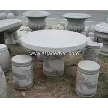 Popular Natural Granite Stone Table and Stool Custom